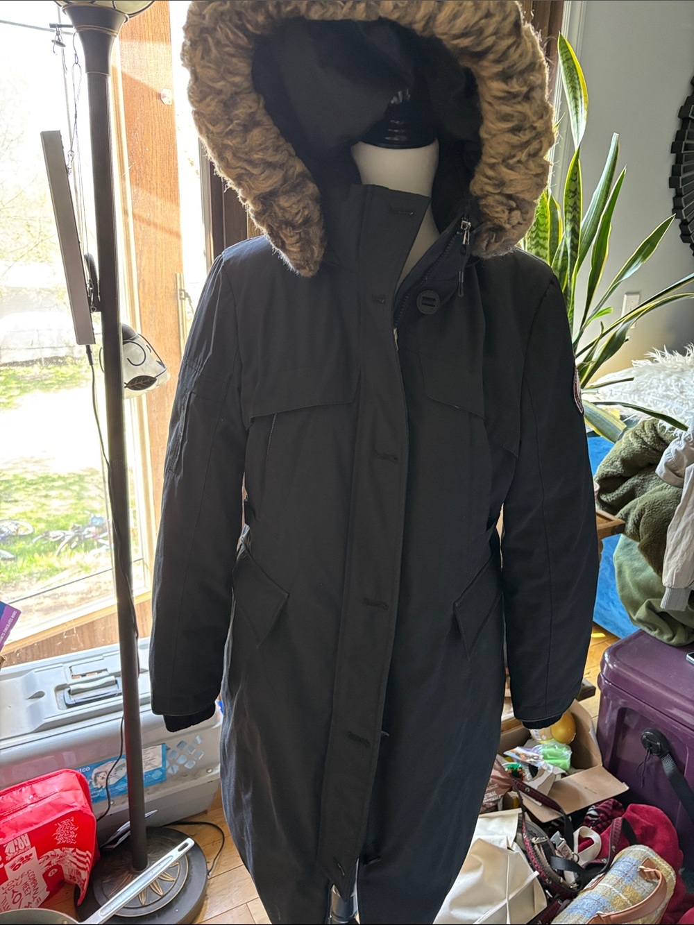 Women’s Black Ski & Snow Parka with Faux Fur Hood